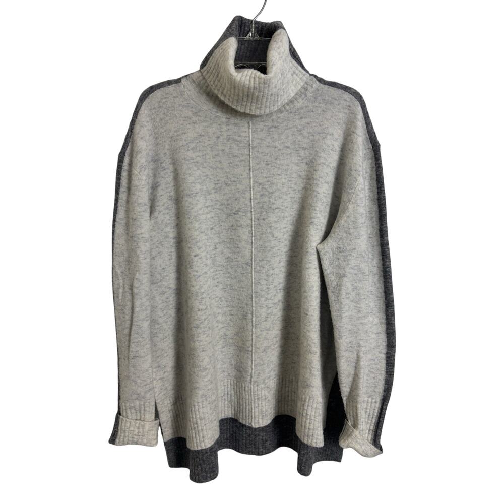 Athleta Merino Wool Blend Oversized Boxy Transit Colorblock Sweater S Turtleneck